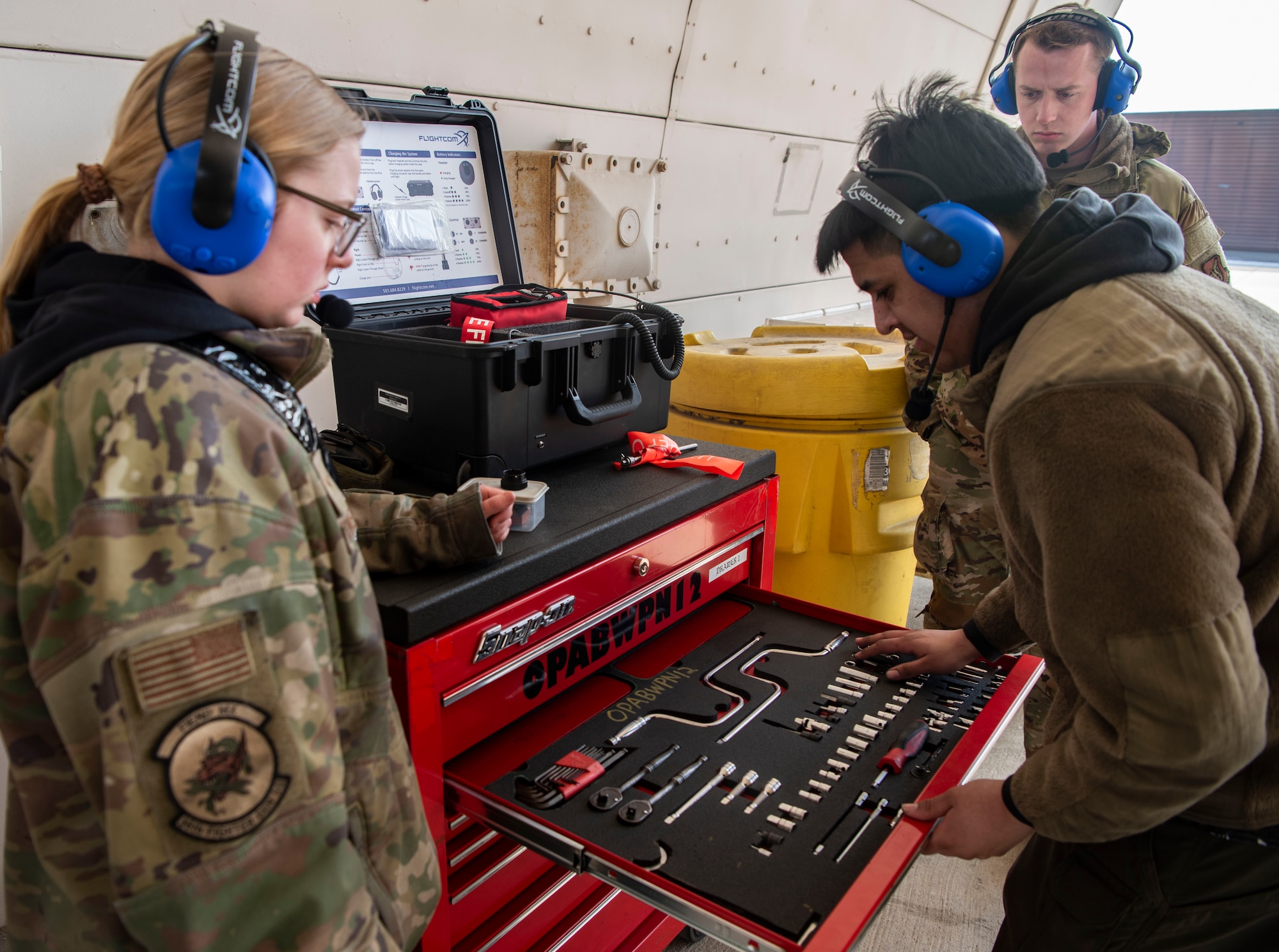 Airmen assigned to the 36th Fighter Generation Squadron take accountability of their tools after an ICT at Osan Air Base