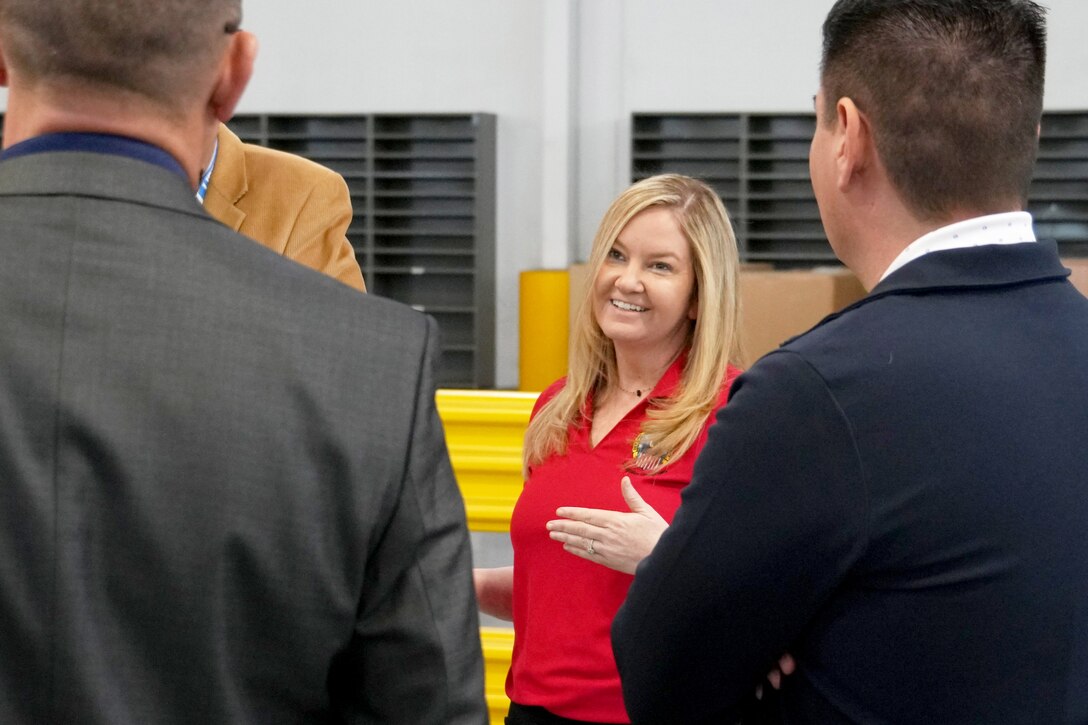 Defense Logistics Agency Distribution San Joaquin, California, hosted a visit from Emily Vogeler, Executive Director, Logistics Policy and Programs, DLA Logistics Operations, February 19-20.