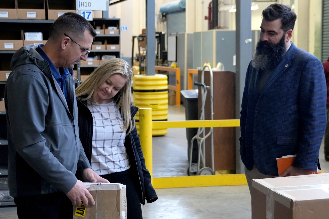 Defense Logistics Agency Distribution San Joaquin, California, hosted a visit from Emily Vogeler, Executive Director, Logistics Policy and Programs, DLA Logistics Operations, February 19-20.