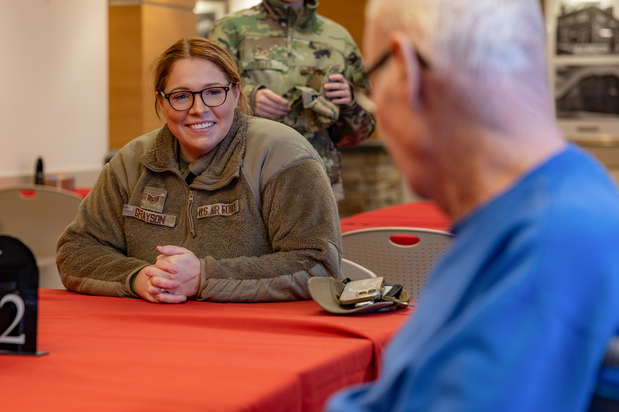 Airmen from the 109th Airlift Wing attend a lunch with veterans, January 29, 2025, Scotia, N.Y. This event is recurring and organized by the 109th Airlift Wing’s Good Neighbor Committee.
