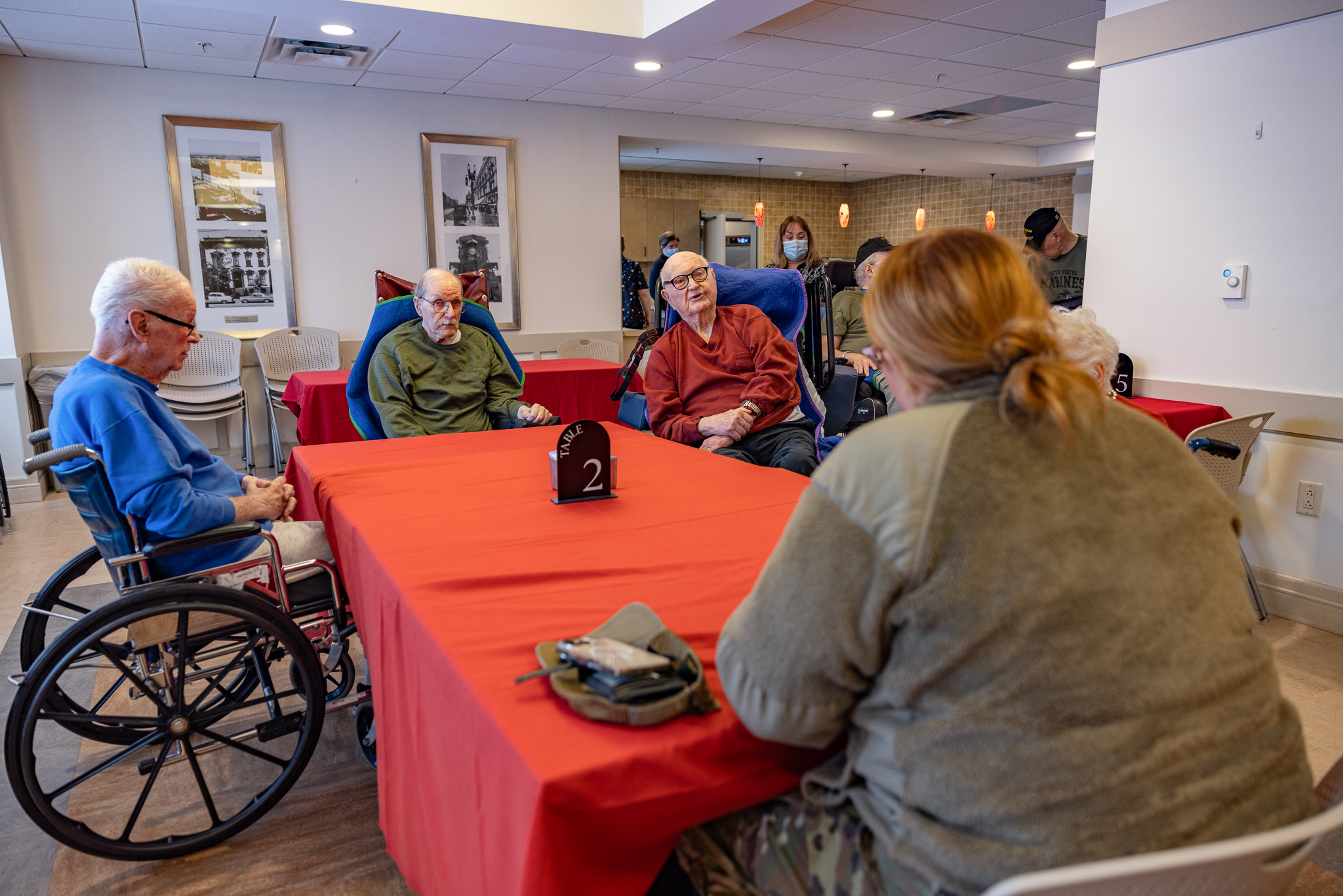 Airmen from the 109th Airlift Wing attend a lunch with veterans, January 29, 2025, Scotia, N.Y. This event is recurring and organized by the 109th Airlift Wing’s Good Neighbor Committee.