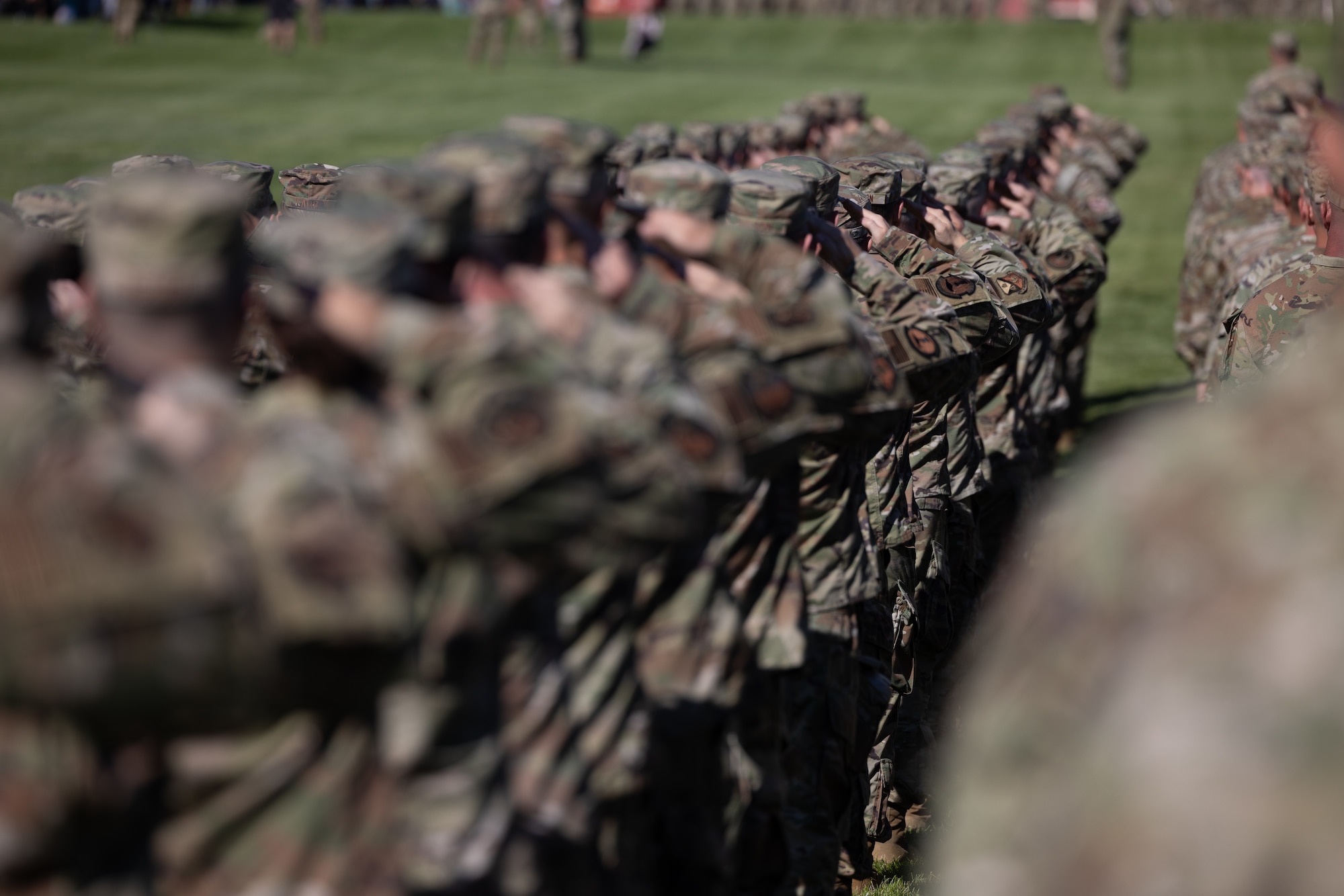 Utah Air National Guard Airman saluting during Governors Day, September 2023.