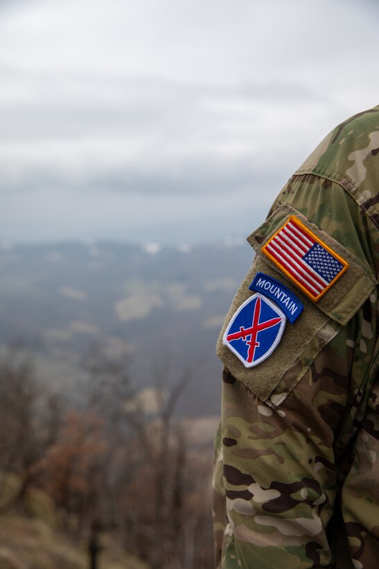 The 10th Mountain Division patch on top of "Riva Ridge”