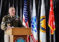 Command Sgt. Maj. James Brian Kendrick officially assumed the role of 14th command sergeant major of the Army National Guard at a ceremony at the Herbert R. Temple Center Feb. 18, 2025. Kendrick, whose Army career spans over 35 years, succeeds Command Sgt. Maj. John T. Raines, the seventh senior enlisted advisor to the National Guard Bureau chief.