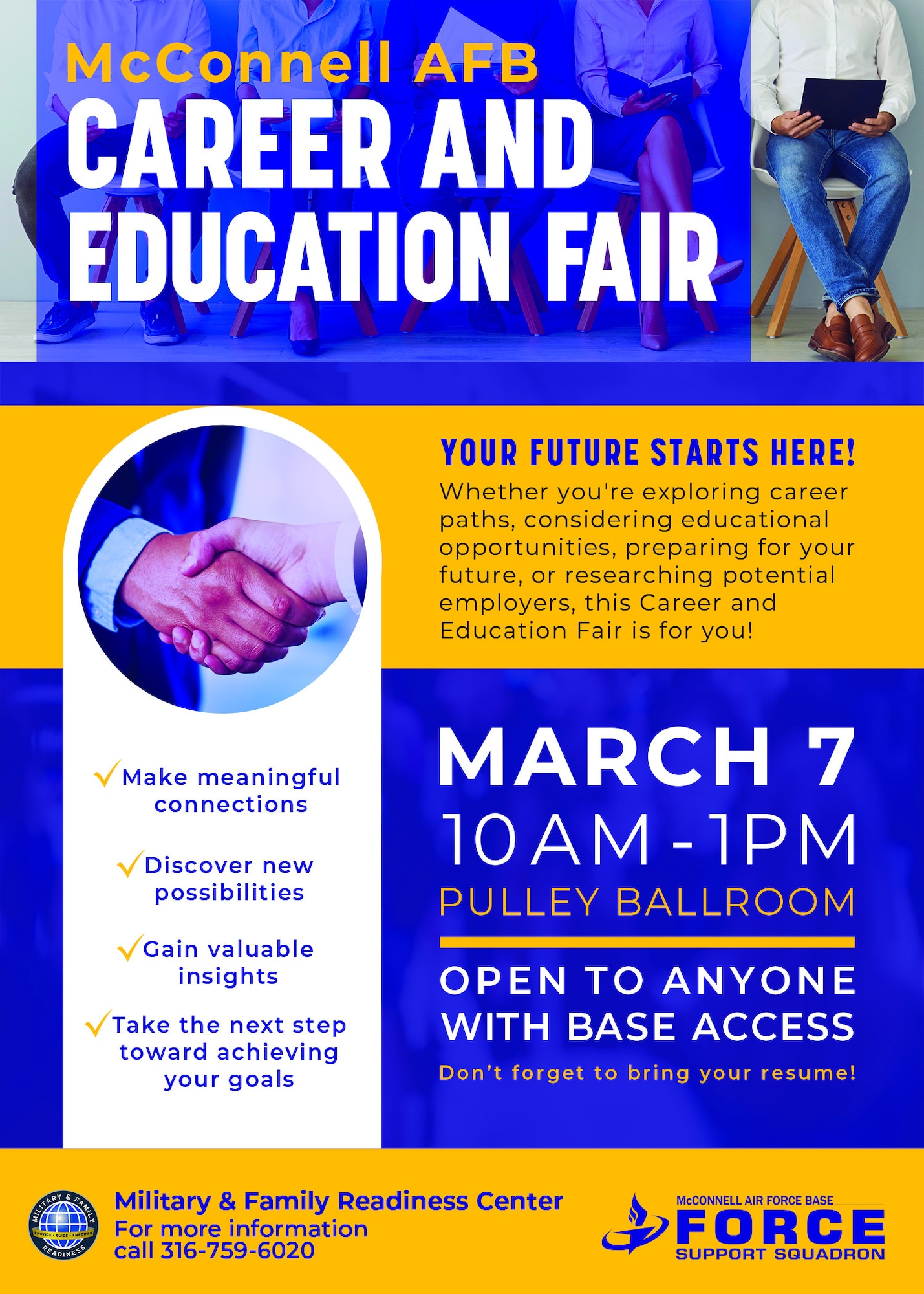 Career and Education Fair courtesy graphic of the McConnell Military and Family Readiness Center.