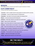 Poster with a blueish gradient from the bottom up behind several lines of text with a logo on the right side of the page.