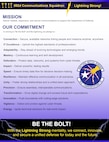 Poster with a blueish gradient from the bottom up behind several lines of text with a logo on the right side of the page.