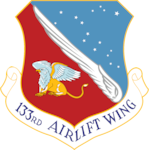 The official patch of the 133rd Airlift Wing.
(U.S. Air National Guard graphic by the 133rd Public Affairs)
