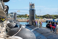 USS Minnesota (SSN 783) conduct mooring operations at HMAS Stirling, Western Australia, Australia, Feb. 25, 2025.