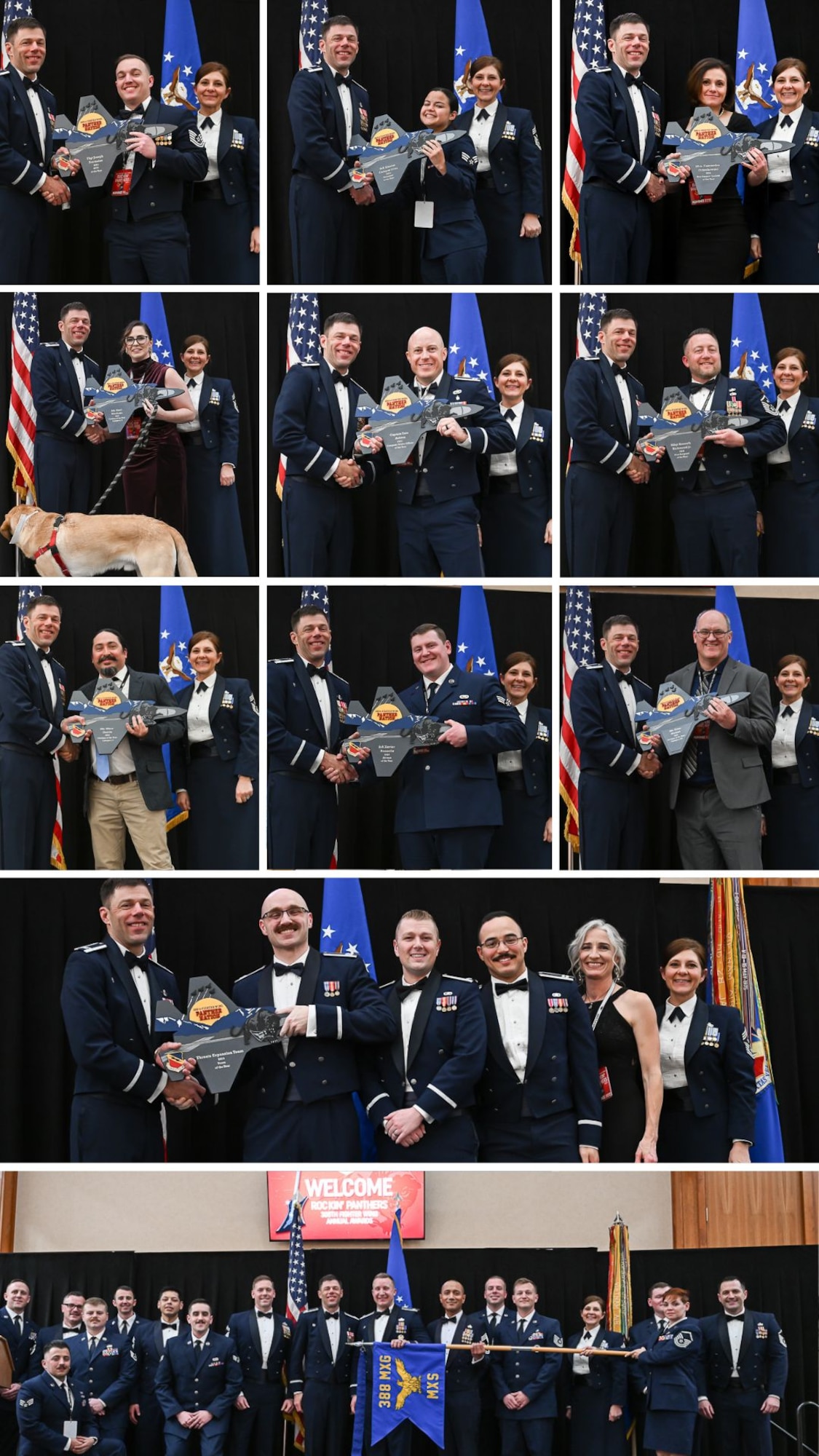 A collage of 388th Fighter Wing 2024 Annual Award Winners.