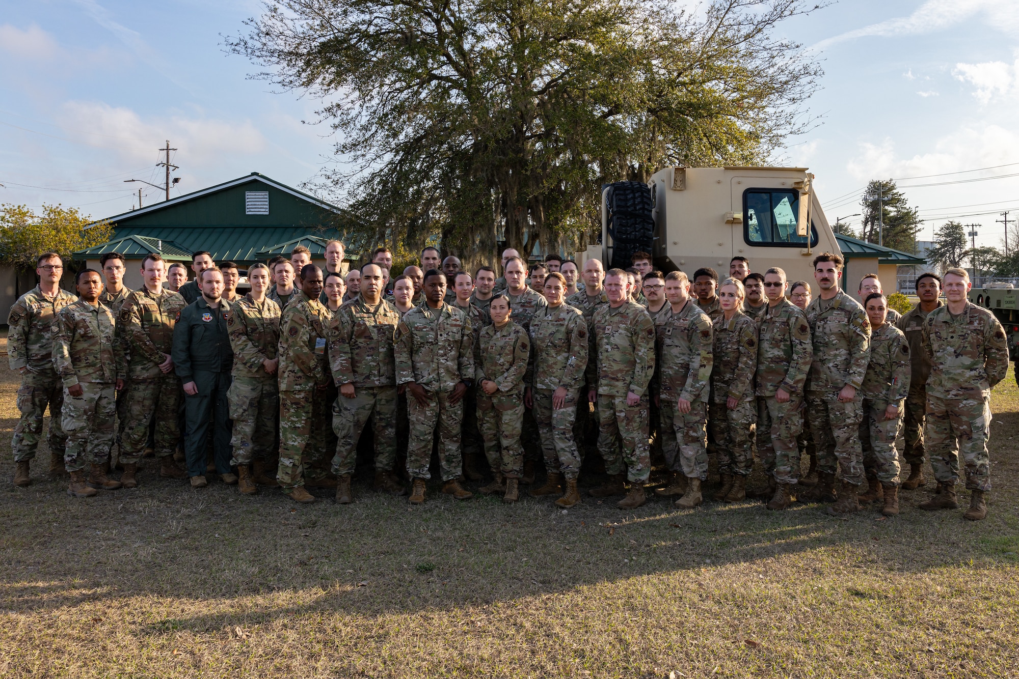 A group of Airmen stand for a photo during exercise Bamboo Eagle
