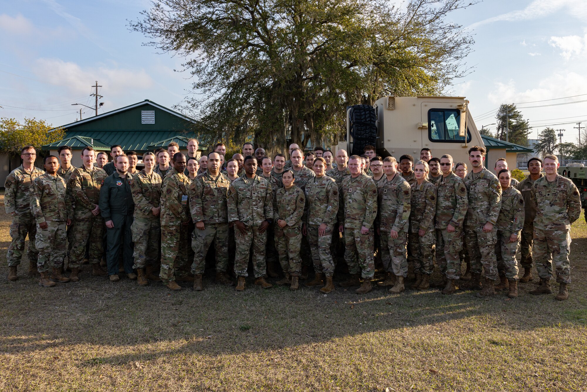 A group of Airmen stand for a photo during exercise Bamboo Eagle