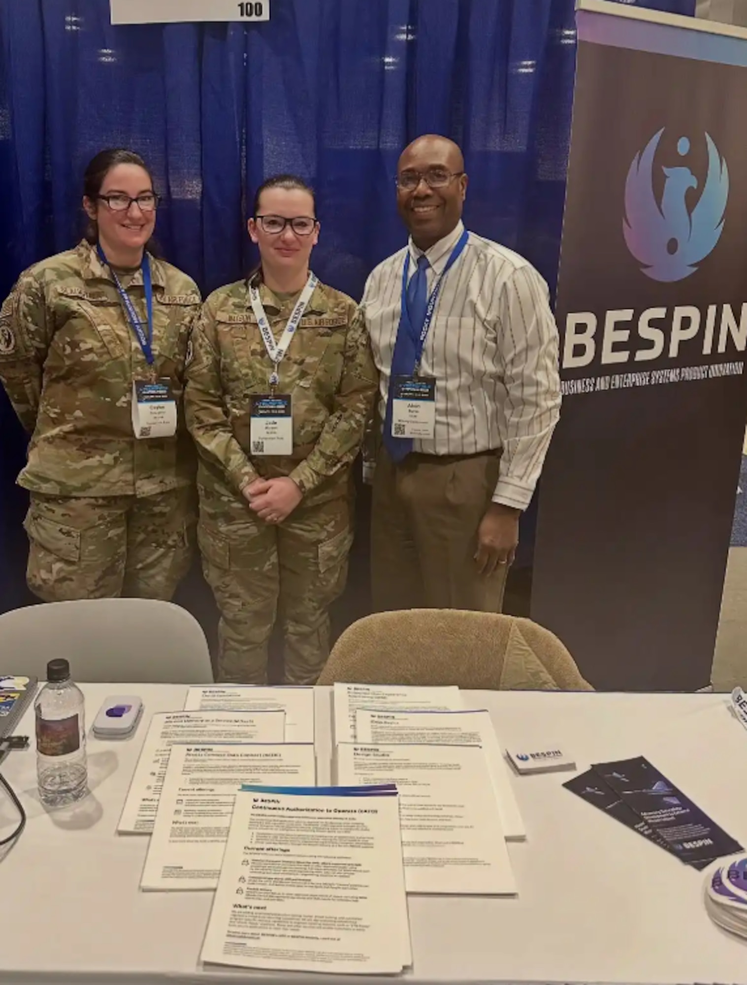 BES Program Executive Officer, Mr. Alvin Burse, with members from the BESPIN team at Rocky Mountain Cyberspace Symposium.