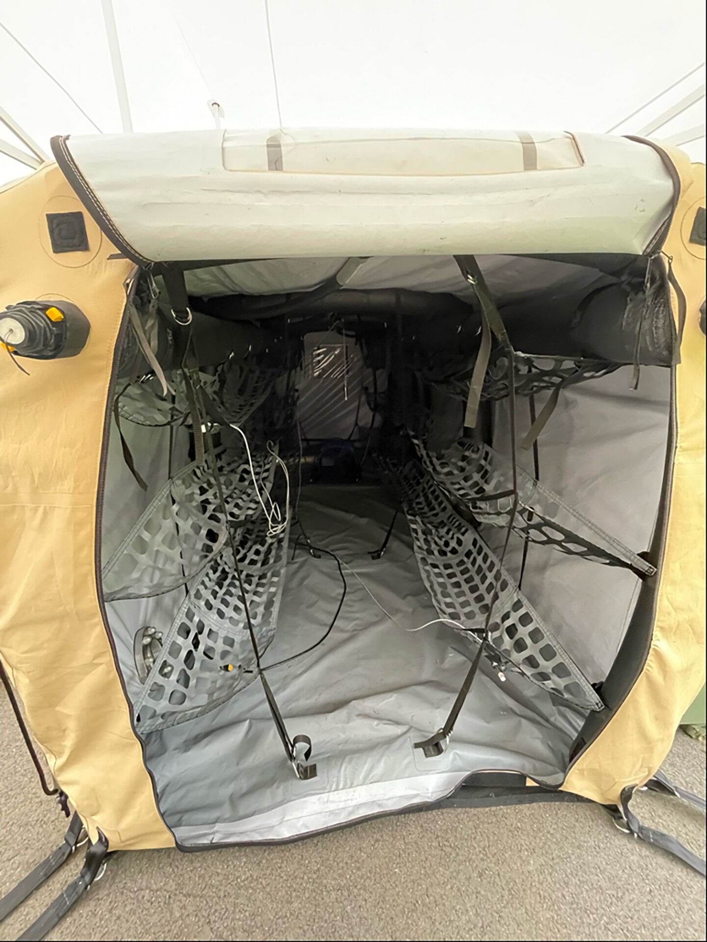 Inside of a far-forward decontamination structure