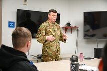 Col. Joseph Little conducts a pre-brief.