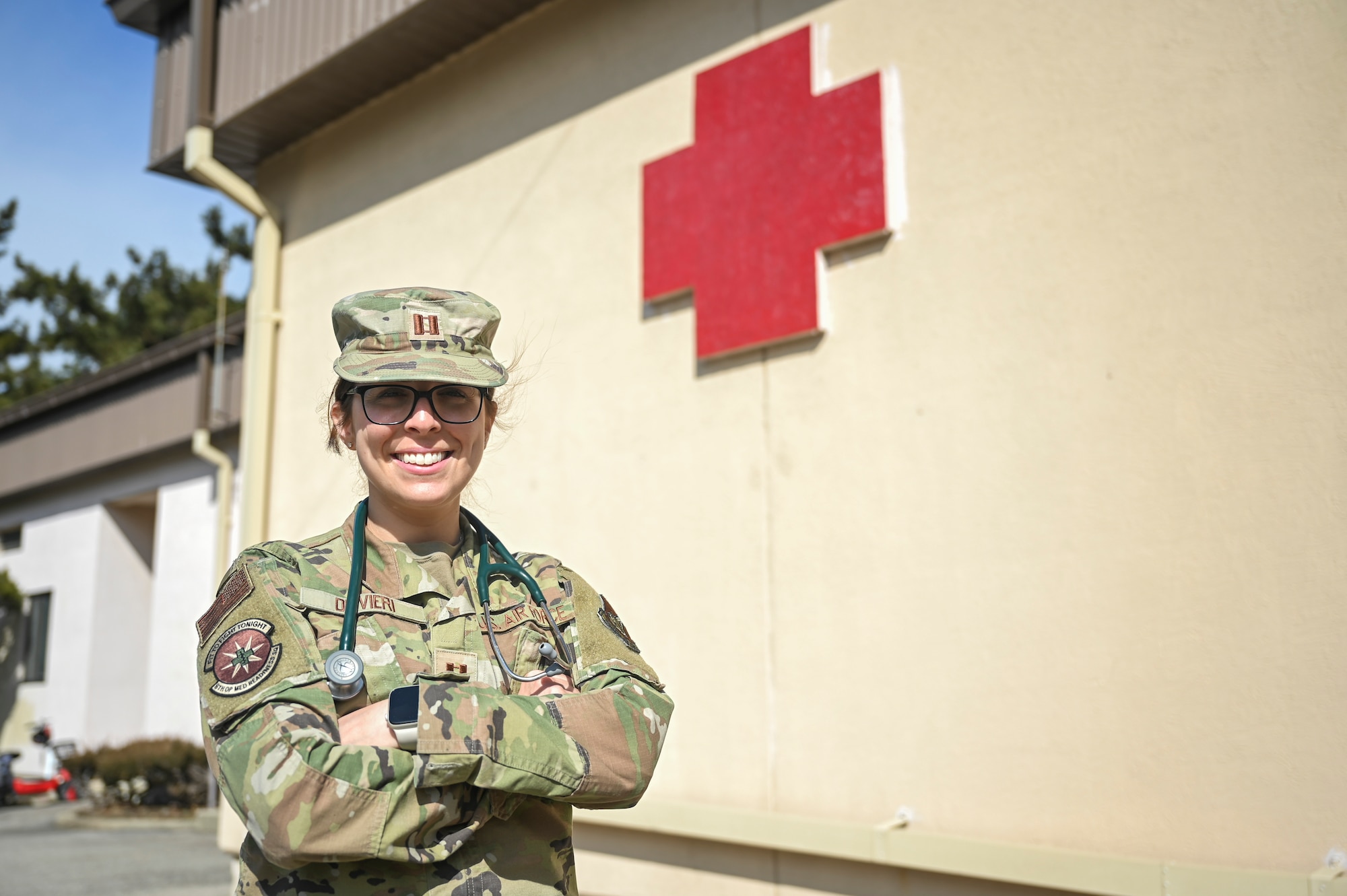 U.S. Air Force Capt. Lauren Olivieri, 8th Operational Medical Readiness Squadron warrior medicine physician, poses for a photo.