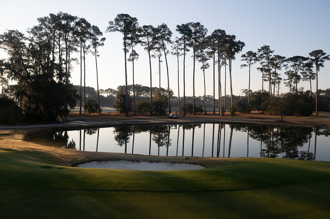 Service members play The Legends Golf Course at Parris Island during the 2025 Armed Forces Golf Championship at Marine Corps Recruit Depot in Parris Island, S.C. Feb. 25, 2025. (DoD photo by EJ Hersom)