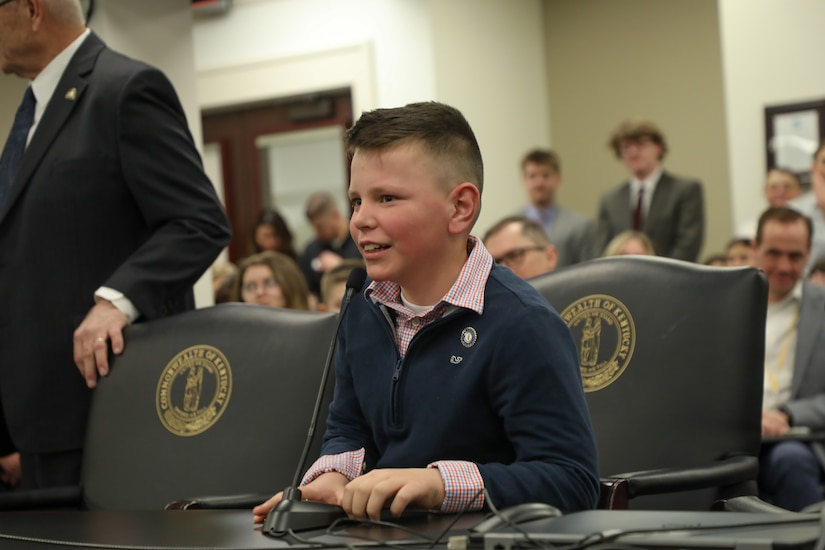 The military children got to tour the Capitol building, see how laws are voted on and see military static displays while at the Capitol.