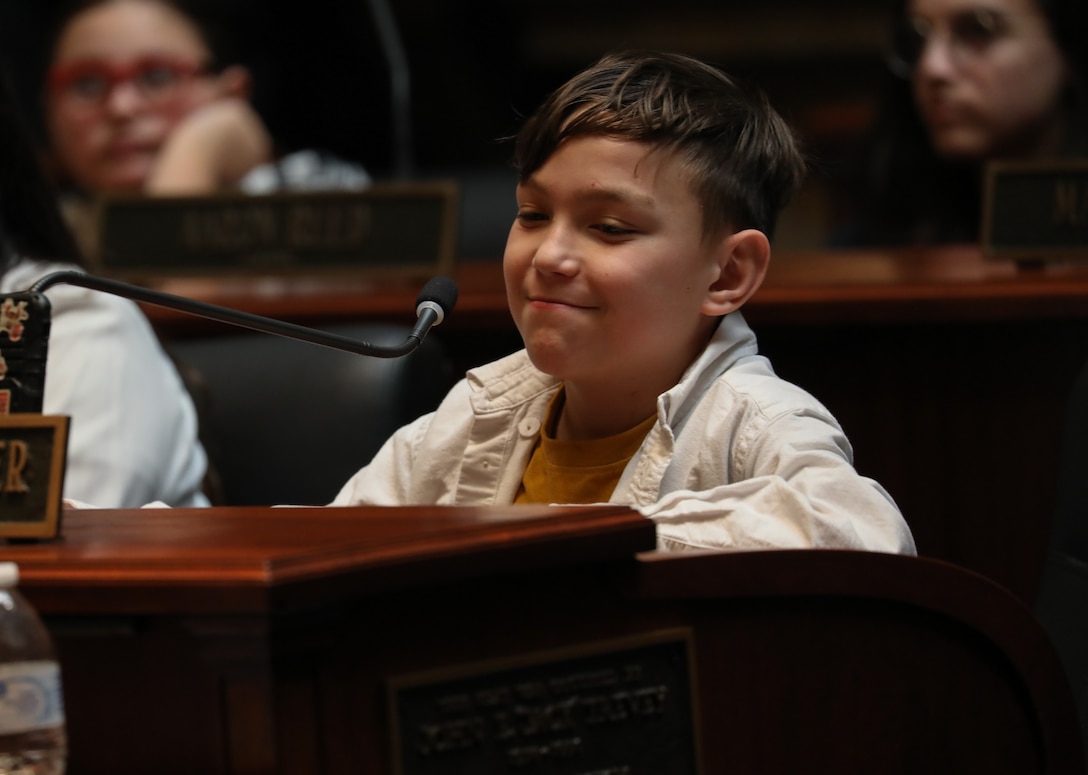 The military children got to tour the Capitol building, see how laws are voted on and see military static displays while at the Capitol.