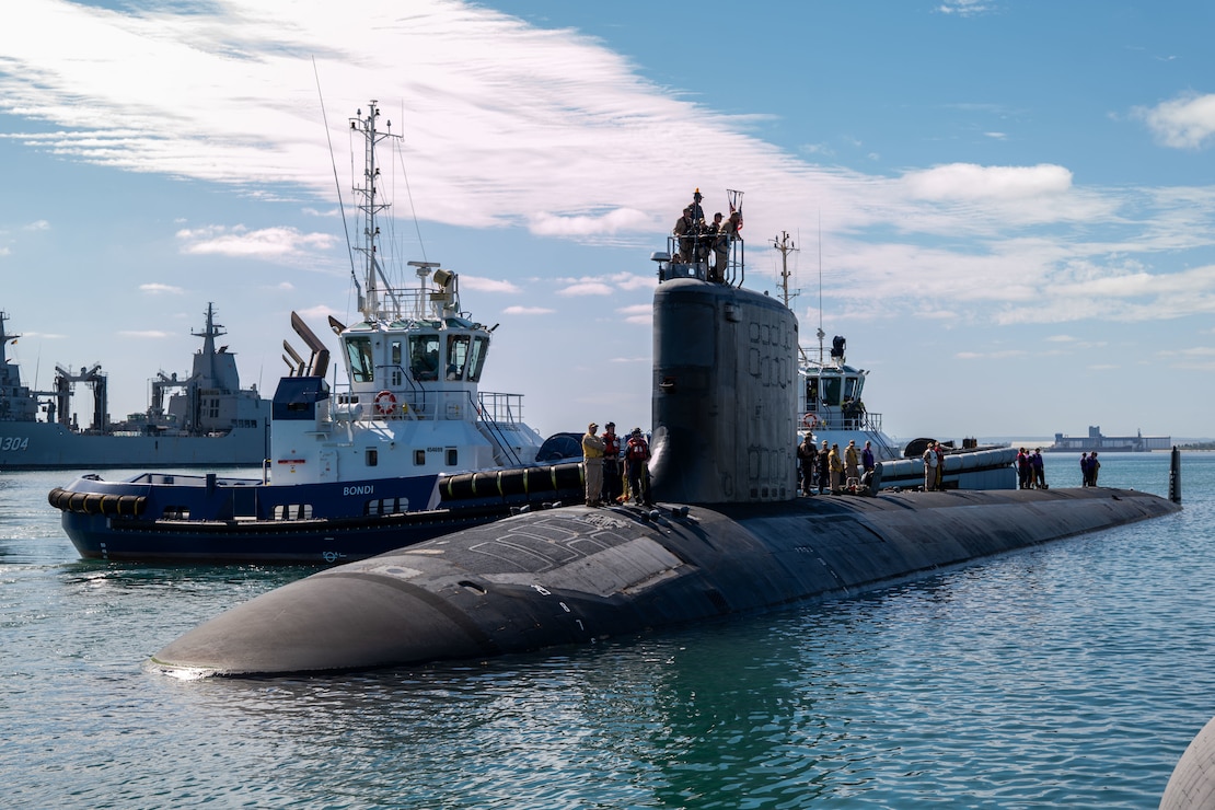 USS Minnesota (SSN 783) arrives in Western Australia on Feb. 25, 2025, initiating the first of two planned U.S. fast-attack submarine visits to HMAS Stirling in 2025.