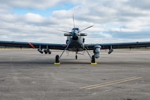 A U.S. Air Force OA-1K Skyraider II is parked on the flightline at Hurlburt Field, Florida, Jan. 28, 2025. The OA-1K Skyraider II is a new, flexible, cost-effective crewed aircraft adaptable to deliver capabilities in support of defense priorities.  (U.S. Air Force photo by Staff Sgt. Natalie Fiorilli)