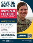 A graphic featuring the photo of a uniformed woman explains Health Care Flexible Spending Accounts.