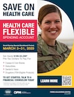 A graphic featuring the photo of a uniformed woman explains Health Care Flexible Spending Accounts.