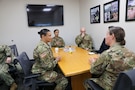 250226-N-FD648-1073 WRIGHT PATTERSON AFB, OH – U.S. Army Brig. Gen. Tanya McGonegal, Joint Task Force - Civil Support, commander, speaks to an Air Force Radiation Assessment Team training class at Wright-Patterson AFB, Ohio, Feb. 26, 2025. The JTF-CS commander met with AFRAT to better understand its partnership and strengthen their relationship as interagency partners. (U.S. Navy photo by Mass Communication Specialist 2nd Class Ryan Walvoord)