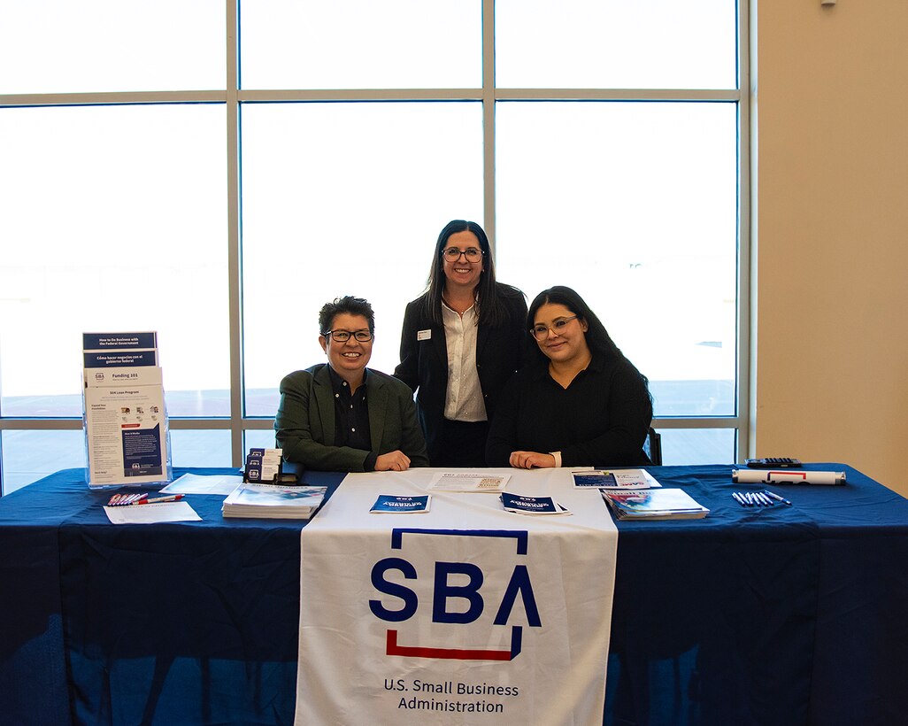Stephanie Parra (center), deputy for small business programs, USACE-Albuquerque District, organized the Business Opportunities Open House that took place Feb. 20, 2025, at the Sid Cutter Pilot’s Pavilion at the Balloon Fiesta Park in Albuquerque, N.M. More than 200 people participated in the open house which focused on networking with industry to discuss the USACE mission, highlight current Albuquerque District priorities, and build commitment to support upcoming opportunities.