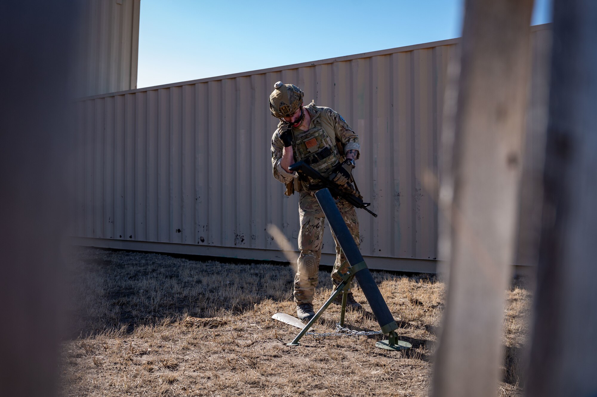Operation Wyoming Bullworm 2025 was a five day simulated deployment where airmen trained on weapons firing and handling, operations around unexploded ordnance and night operations. (U.S. Air Force photo by Senior Airman Landon Gunsauls)