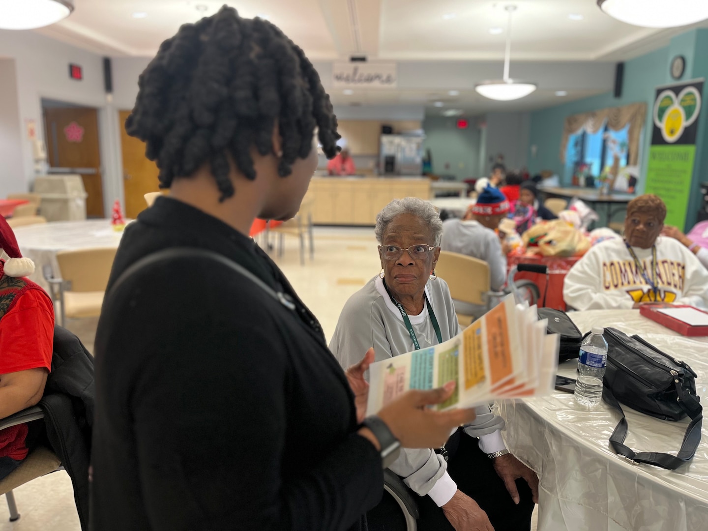 Members of the District of Columbia National Guard Drug Demand Reduction Outreach (DDRO) Civil Operators and the Metropolitan Police Department (MPD) coordinated with the Congress Heights Senior Wellness Center Dec. 16, 2024 in Washington, D.C. to discuss prevention and wellness tips during the holiday season in Ward 8.