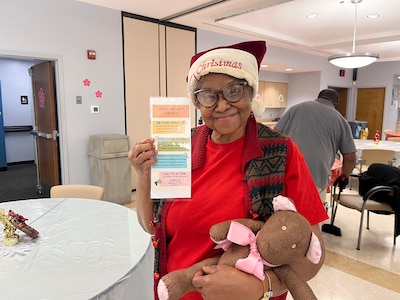 Members of the District of Columbia National Guard Drug Demand Reduction Outreach (DDRO) Civil Operators and the Metropolitan Police Department (MPD) coordinated with the Congress Heights Senior Wellness Center Dec. 16, 2024 in Washington, D.C. to discuss prevention and wellness tips during the holiday season in Ward 8.