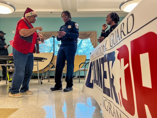 Members of the District of Columbia National Guard Drug Demand Reduction Outreach (DDRO) Civil Operators and the Metropolitan Police Department (MPD) coordinated with the Congress Heights Senior Wellness Center Dec. 16, 2024 in Washington, D.C. to discuss prevention and wellness tips during the holiday season in Ward 8.