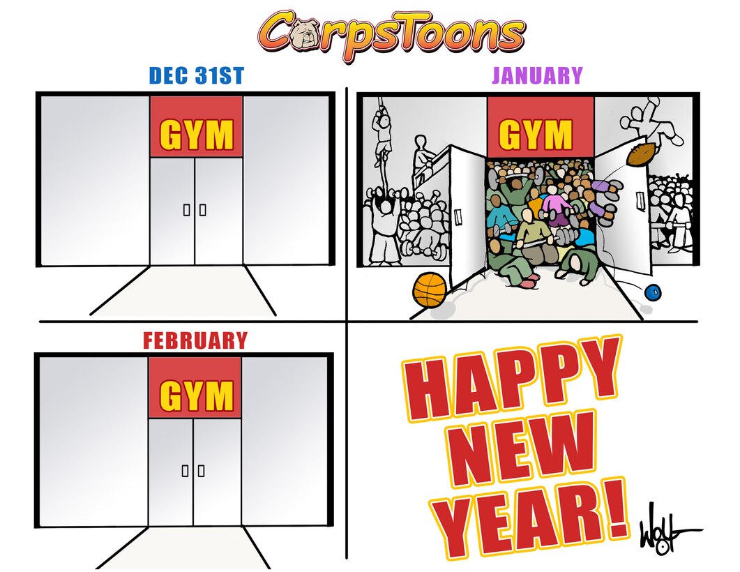 CorpsToons - New Years Gym Resolutions
