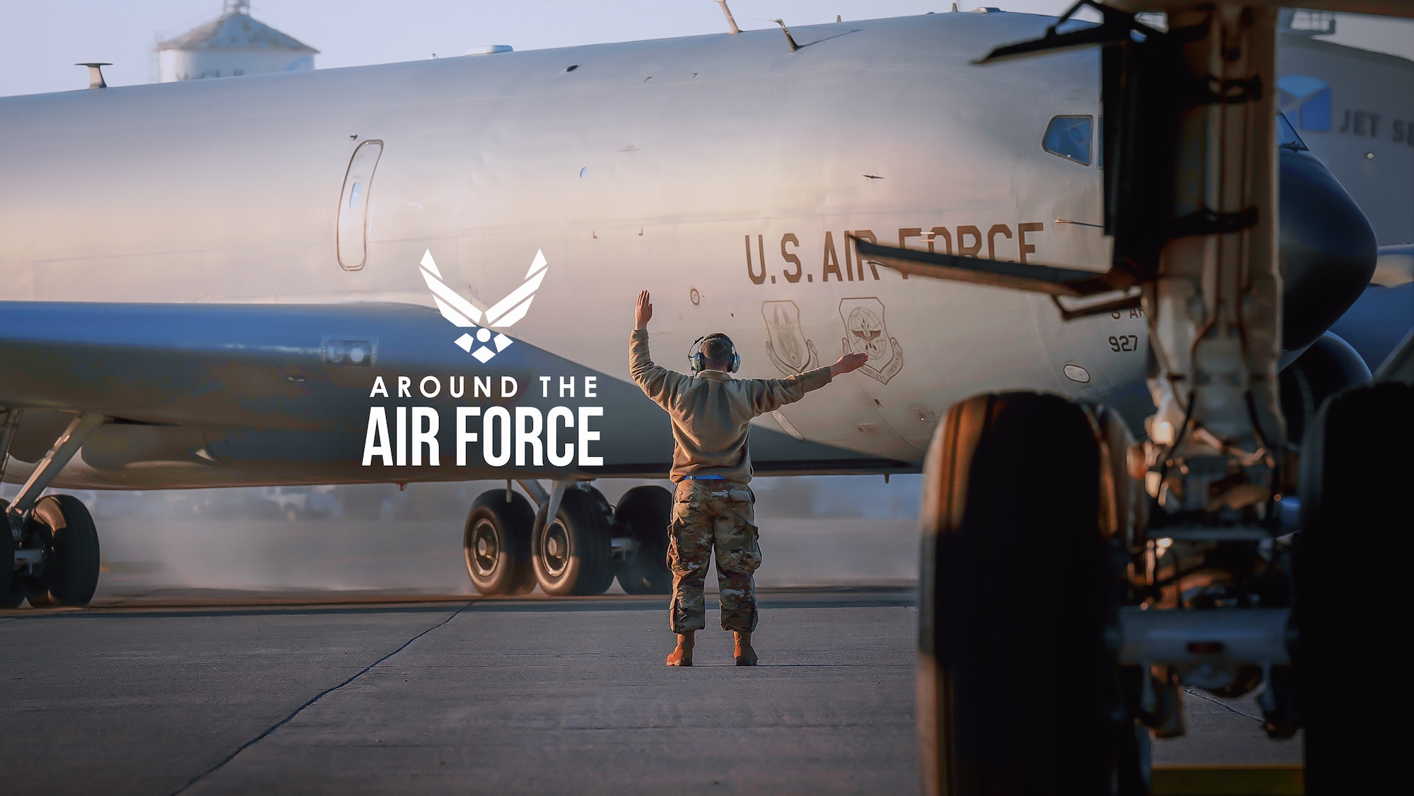 Airmen giving directions on flightline