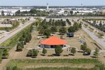 Aerial shot overlooking the park near DLA Land and Maritime