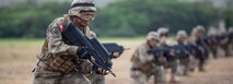 Peruvian marines conduct air assault training with U.S. Marine Corps and other partner nations at Marine Corps Training Area Bellows, Hawaii during Exercise Rim of the Pacific (RIMPAC) 2024, July 25.