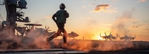 Sailors run across the flight deck during flight operations aboard the Nimitz-class aircraft carrier USS Carl Vinson (CVN 70), Dec. 11, 2024.