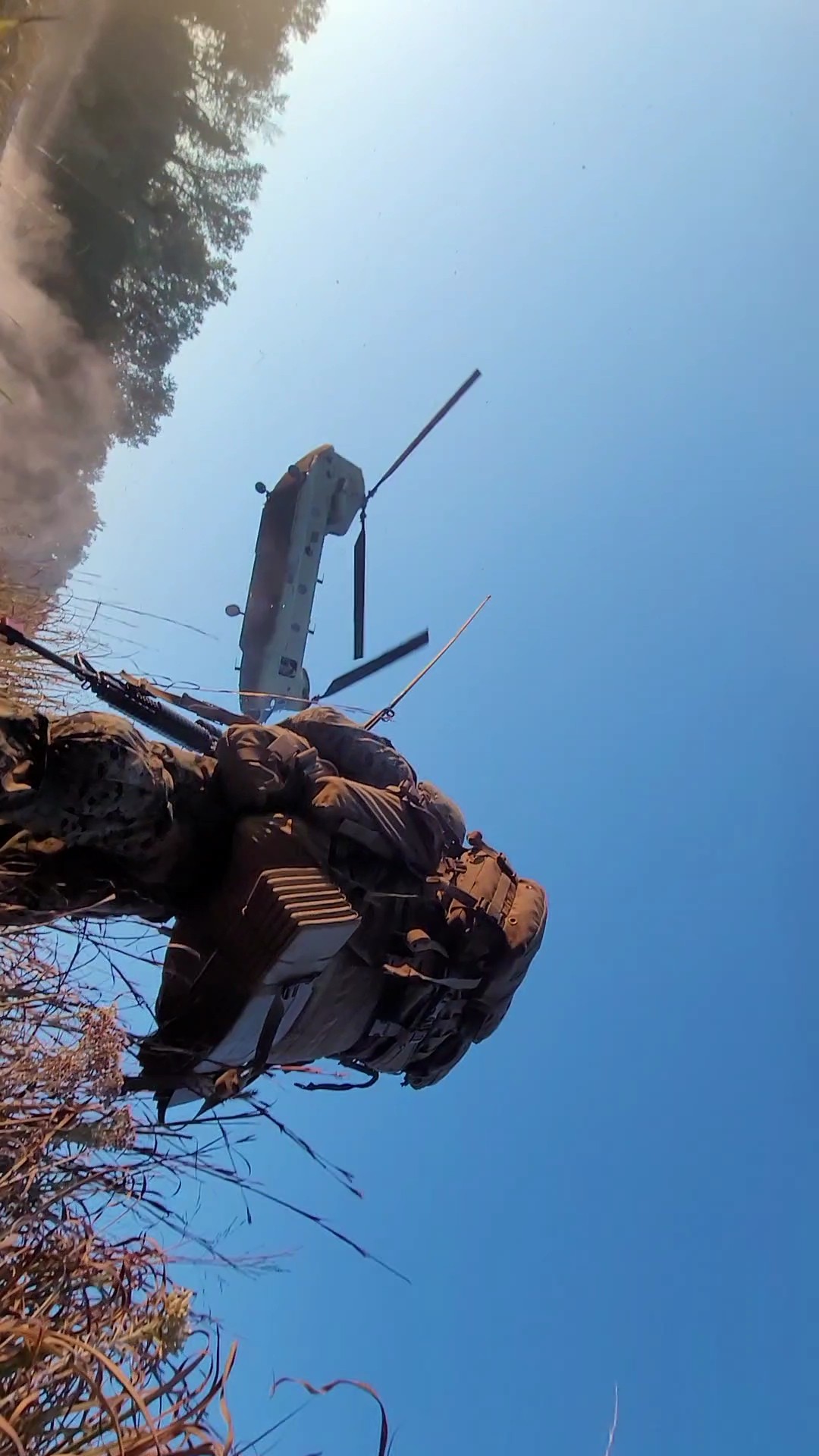 A U.S. Marine with Combat Logistics Regiment 4, 4th Marine Logistics Group, Marine Forces Reserve, moves to an extraction zone after conducting a patrol exercise at Camp Clark, Missouri, Oct. 20, 2024. (United States Marine Corps Photo by Capt. Travis Korhorn)