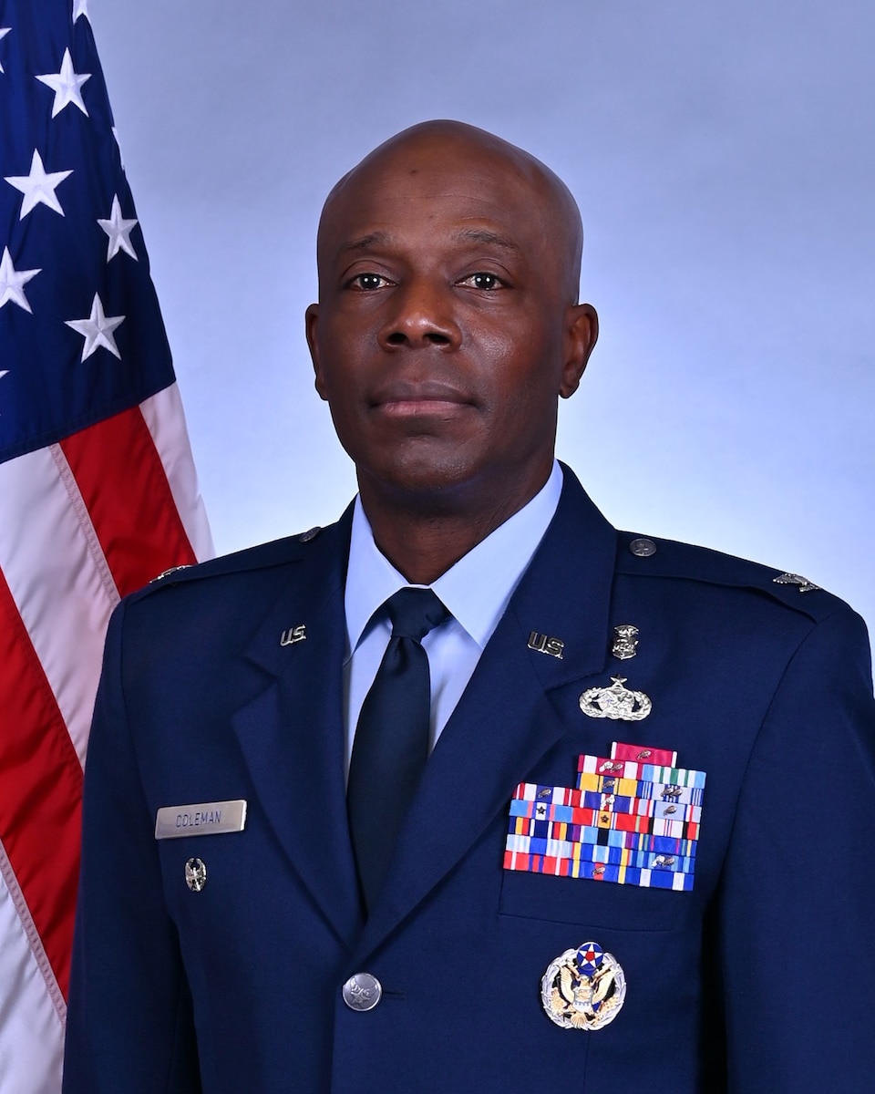 This is the official portrait of Col. Gregory A. Coleman.