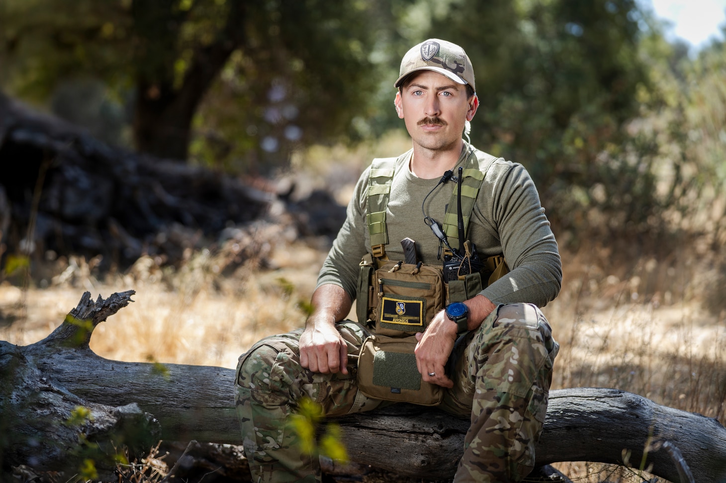 Aviation Electrician’s Mate 1st Class Trevor Lamoreau, a Survival, Evasion, Resistance, and Escape (SERE) instructor assigned to the Center for Security Forces, poses for a portrait at SERE West in Warner Springs, Calif. on Sept. 21, 2024. The Center for Security Forces provides Sailors with specialized training necessary for force protection, anti-terrorism, and security operations across the fleet, ensuring mission readiness and enhancing the Navy's combat effectiveness. (U.S. Navy photo by Austen McClain)