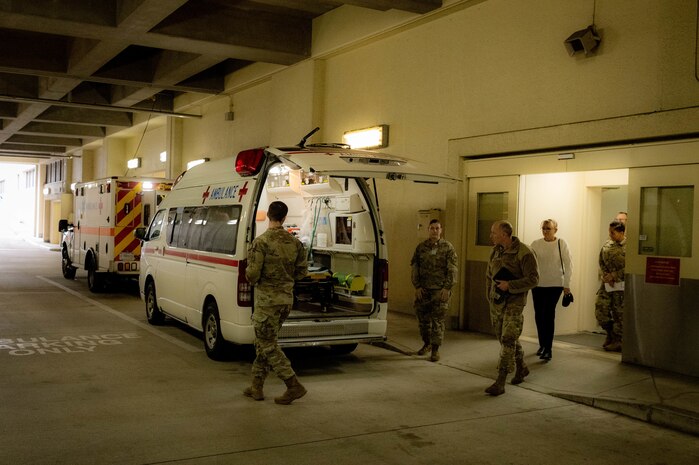 U.S. Air Force Lt. Gen. Stephen Jost, U.S. Forces Japan and 5th Air Force commander, receives a tour of a Japanese ambulance at Misawa Air Base, Japan, Dec. 16, 2024. Jost toured the emergency vehicle as part of a 35th Fighter Wing Medical Group discussion, gaining insight into their operations and proposed enhancements. The exchange underscored the importance of collaboration and shared expertise in improving emergency response capabilities in the region. (U.S. Air Force photo by Staff Sgt. Kelsea Caballero)