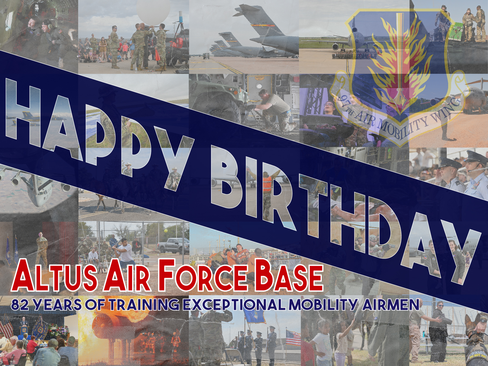 U.S. Air Force photo illustration created to celebrate the 82nd birthday of Altus Air Force Base. (U.S. Air Force photo illustration by Airman 1st Class Lauren Torres)