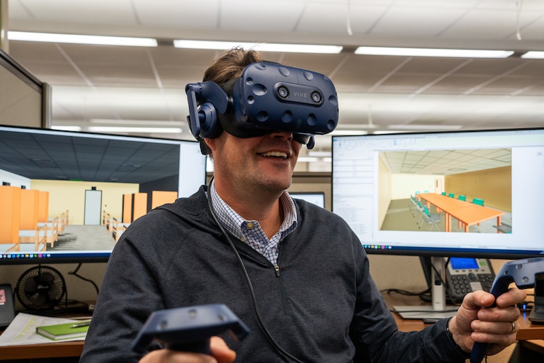 Bob Hooe, Design Branch, Architectural Section Engineering Technician, demonstrates how the Project Design Team is using VR technology to meet their goals.