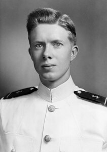 Midshipman James Earl Carter Jr., graduated from the Naval Academy in 1946 with distinction and was assigned to the USS Wyoming (E-AG 17) as an ensign. (photo courtesy of the U.S. Navy)