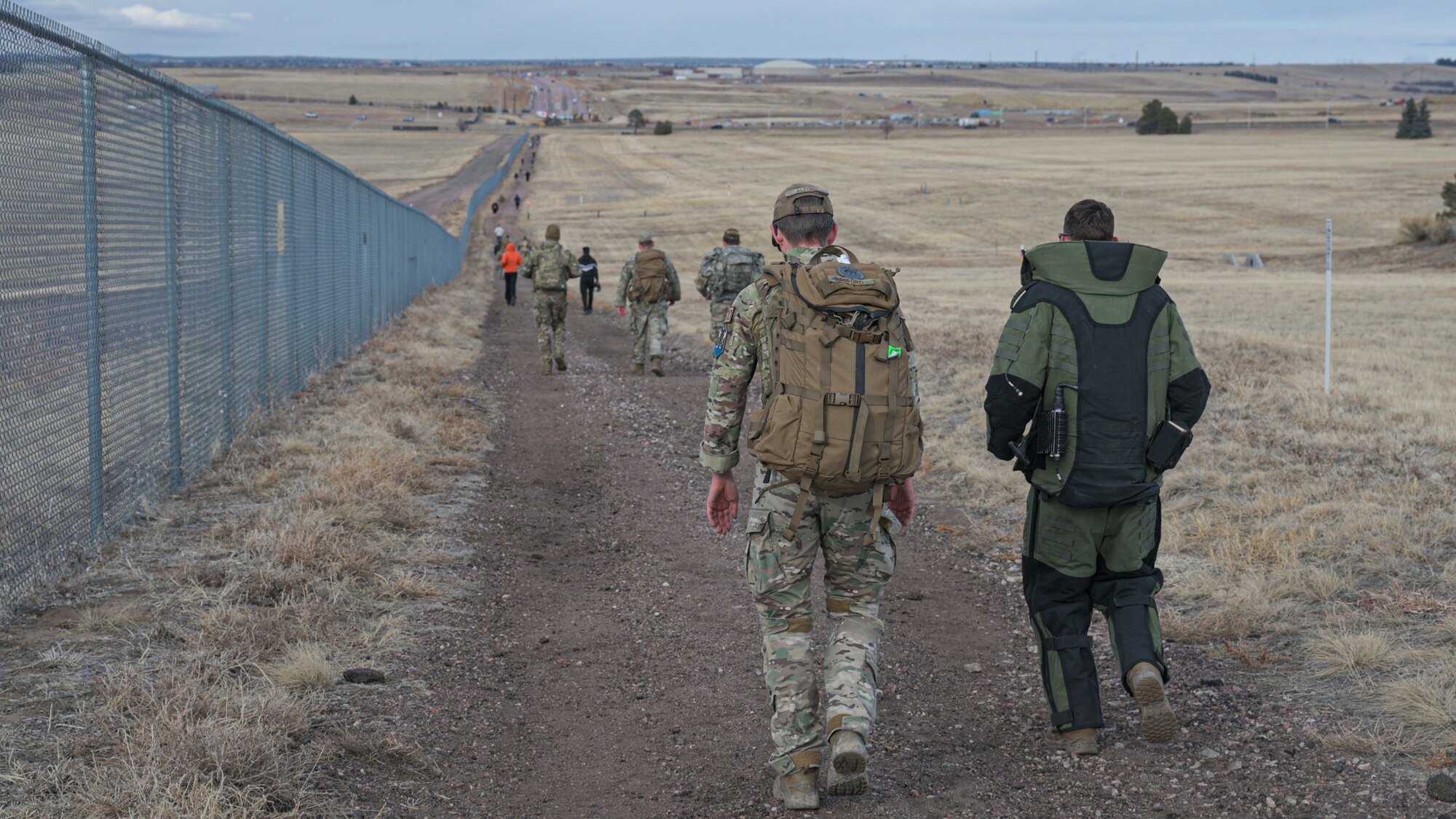 Airmen ruck on Peterson Space Force Base