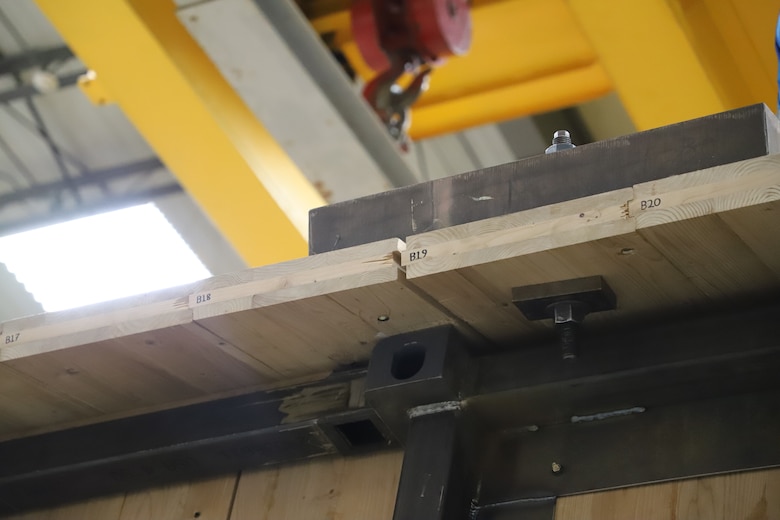 A closer look at some of the shelter's damage caused by the seismic test