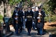 The Ceremonial Honor Guard marches in formation to prepare for the departure of president Jimmy Carter's casket at The Carter Center, in Atlanta