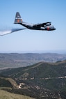 A C-130 (MAFFS 9) from Nevada Air National Guard's 152nd Airlift Wing performs a water drop May 8, 2024,