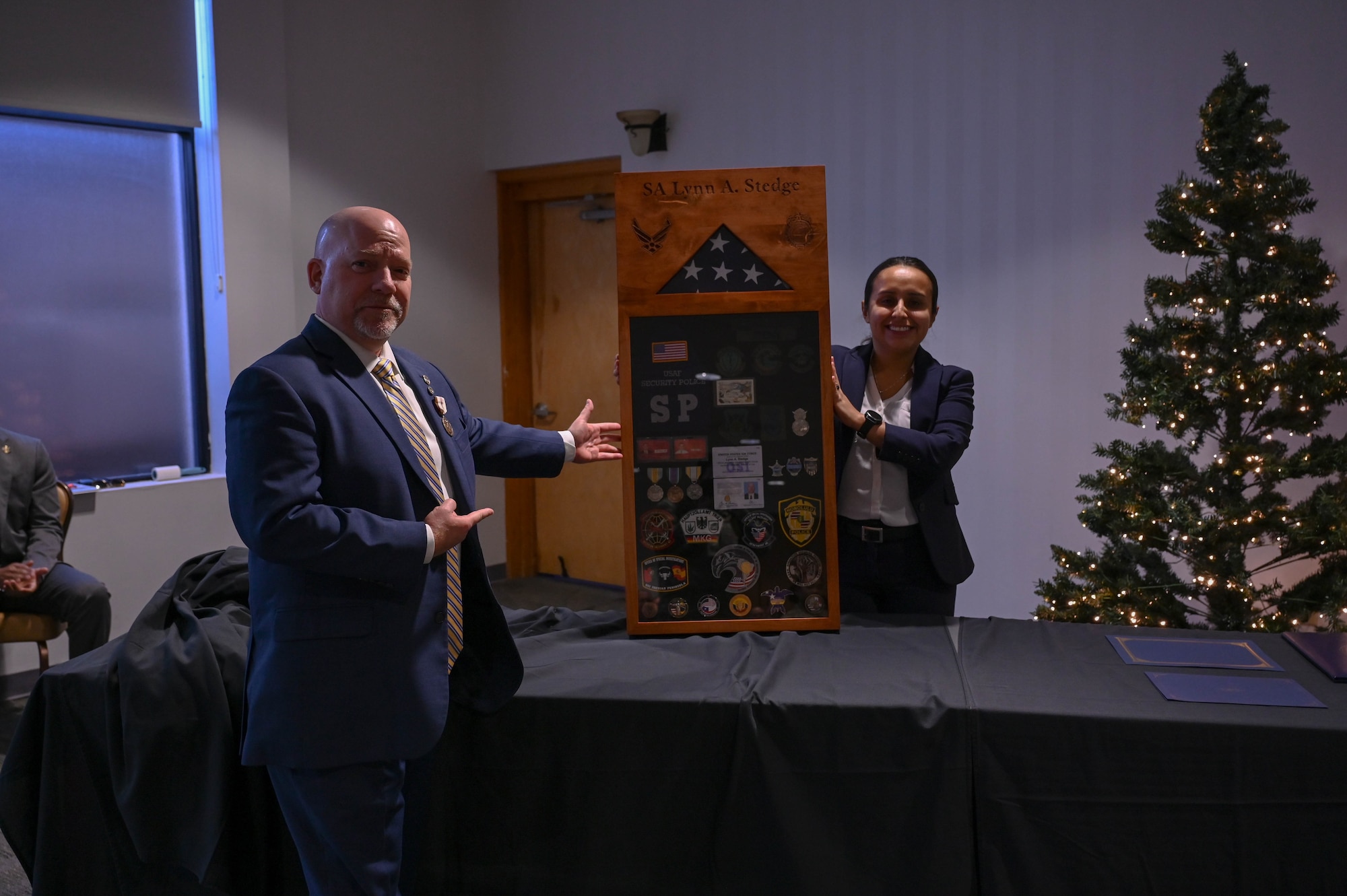 Special Agent Lynn Stedge retired following nearly four-decades of military service, most as part of the Air Force Office of Special Investigations.